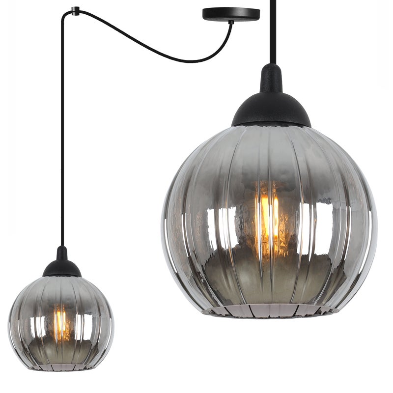 Lampa sufitowa wisząca Costa Pająk loft 1xE27 klosz kula grafitowa Light Home LH