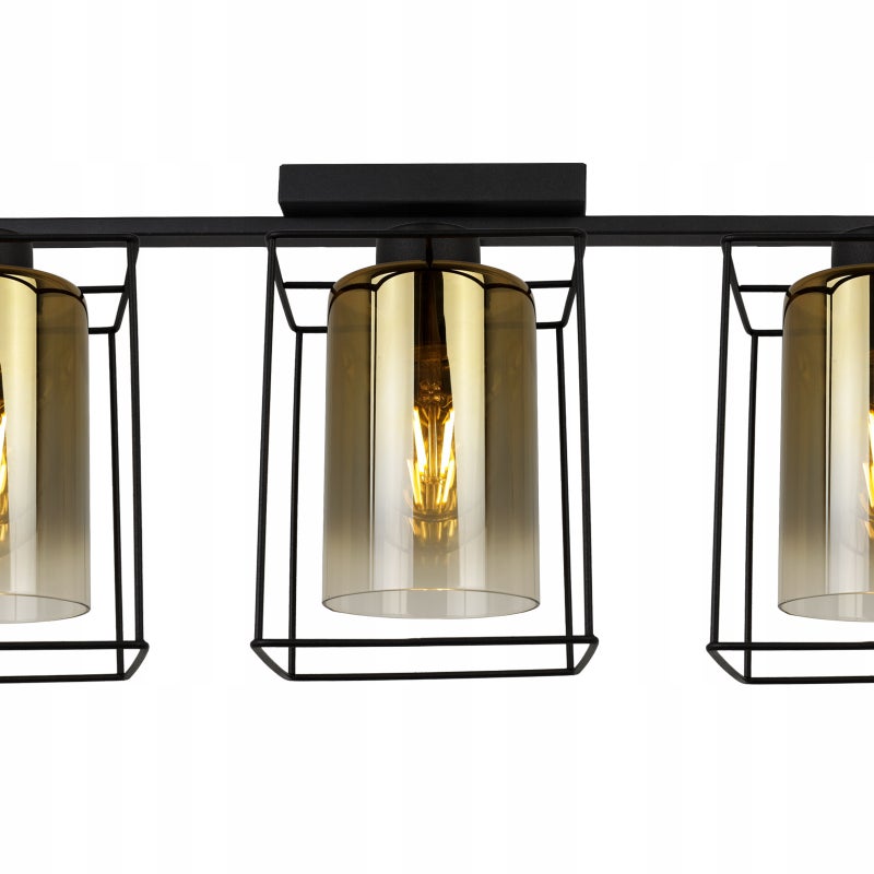 Lampa sufitowa wisząca modern 3xE27 klosz owalny złoty Light Home LH