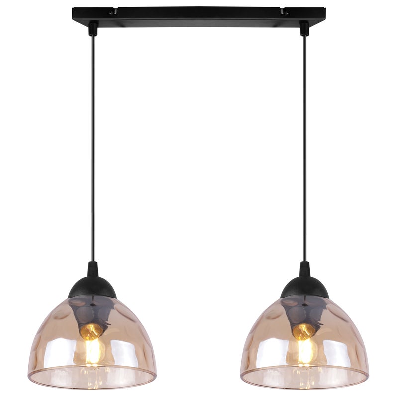 Lampa sufitowa wisząca Venice modern 2xE27 klosz półokrągły miodowy Light Home LH