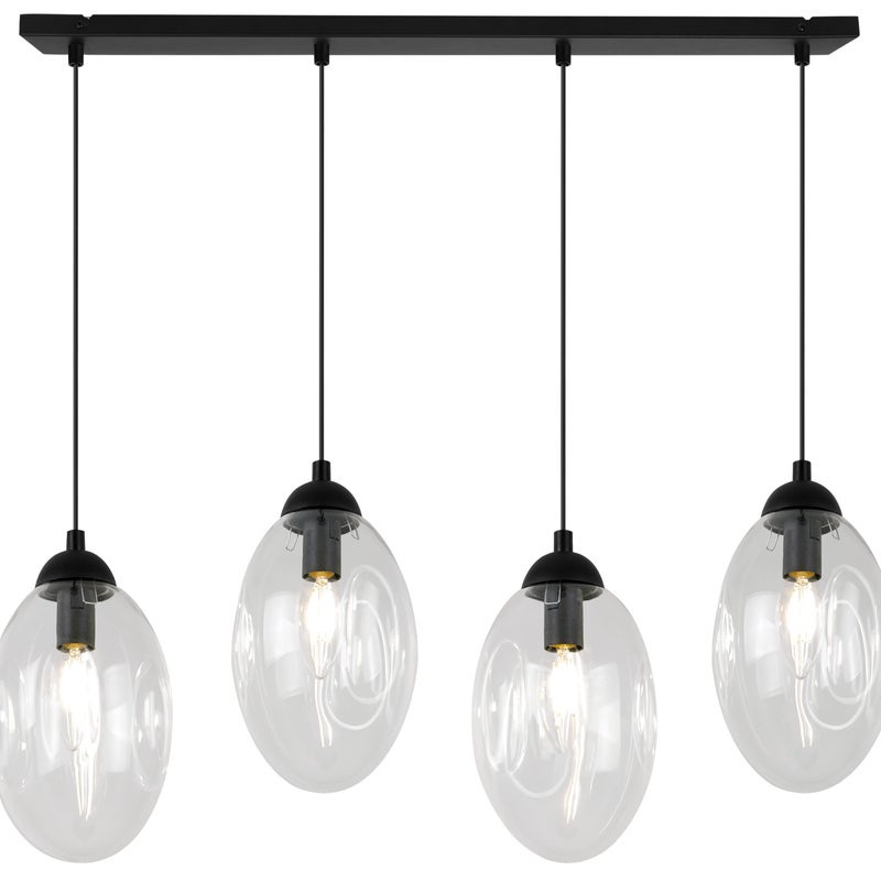 Lampa sufitowa wisząca elegance VIGO 4xE14 klosz owalny transparentny Light Home LH