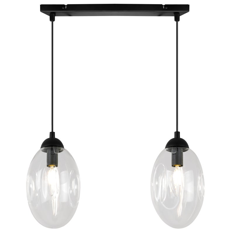 Lampa sufitowa wisząca elegance 2xE27 klosz owalny transparentny Light Home LH