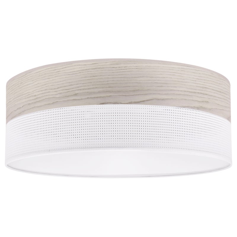 Lampa sufitowa wisząca Wood Plexi loft biała 1xE27 abażur 40cm dąb bielony Light Home LH