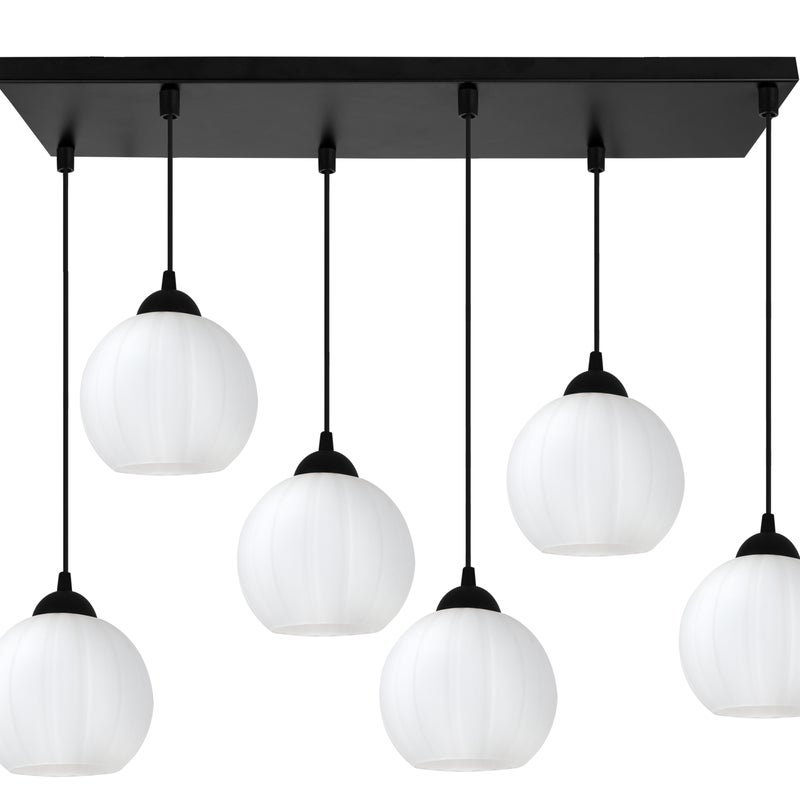 Lampa sufitowa wisząca Costa loft 6xE27 klosz kula biała Light Home LH