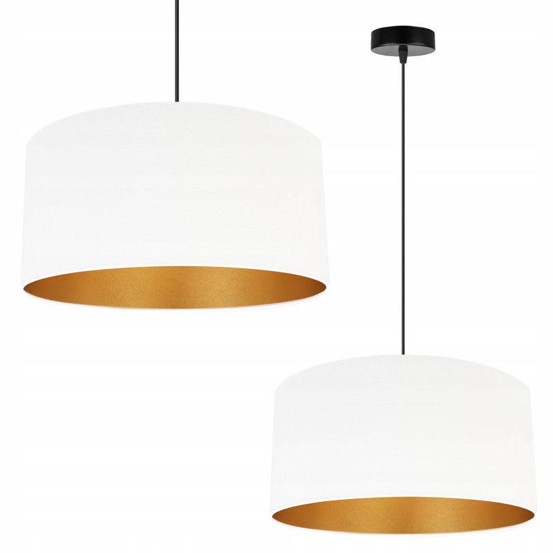 Lampa sufitowa wisząca modern 1xE27 klosz okrągły złoty/biały Light Home LH