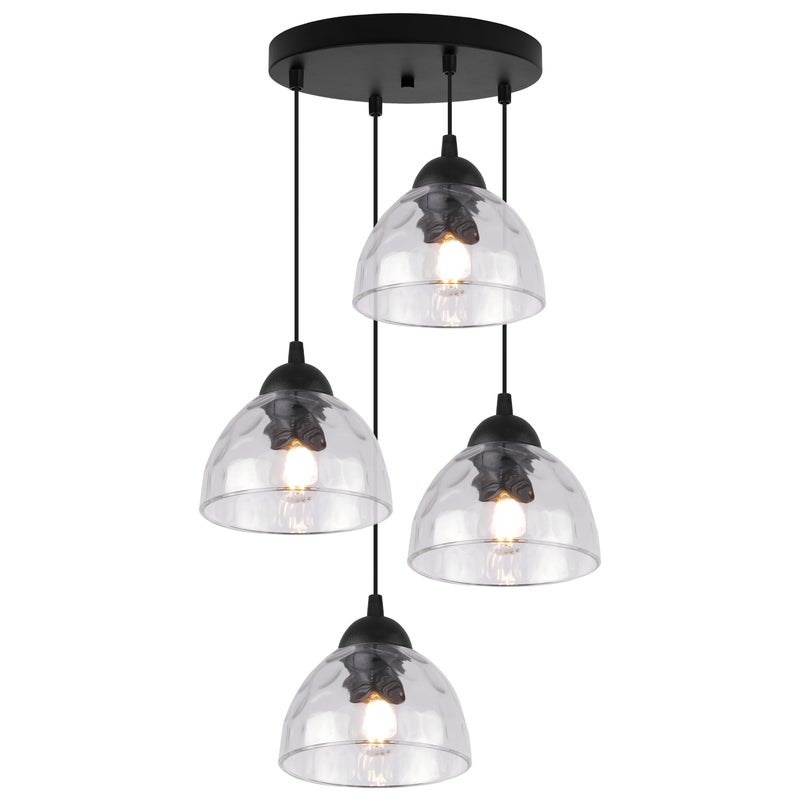 Lampa sufitowa wisząca Venice classic 4xE27 klosz półokrągły transparentny Light Home LH