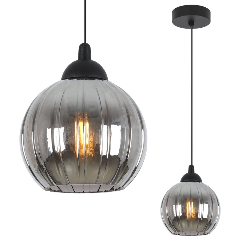 Lampa sufitowa wisząca Costa loft 1xE27 klosz kula grafit Light Home LH