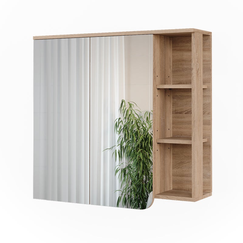 Vicco Szafka z lustrem Karen, Sonoma/niebieski, 80 x 75 cm z lustrem