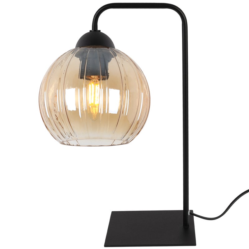 Lampa nocna stołowa Costa 1xE27 klosz kula szklana miodowa Light Home LH