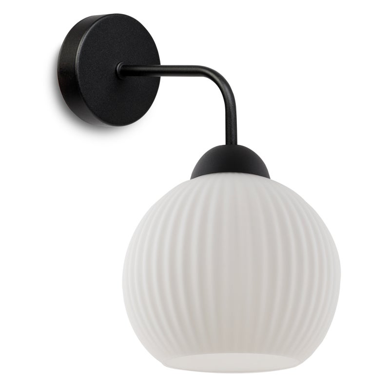 Lampa kinkiet ścienny Riffle loft 1xE27 klosz kula szklana biała Light Home LH