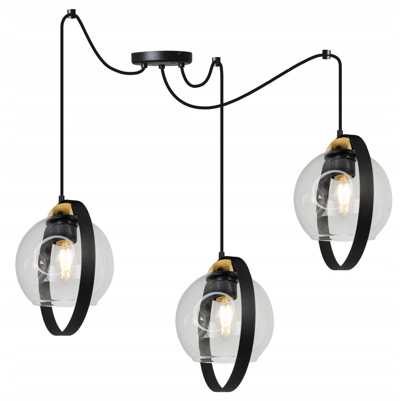 Lampa sufitowa wisząca Spider Ring Rio modern 3xE27 abażur pierścień transparentny Light Home LH