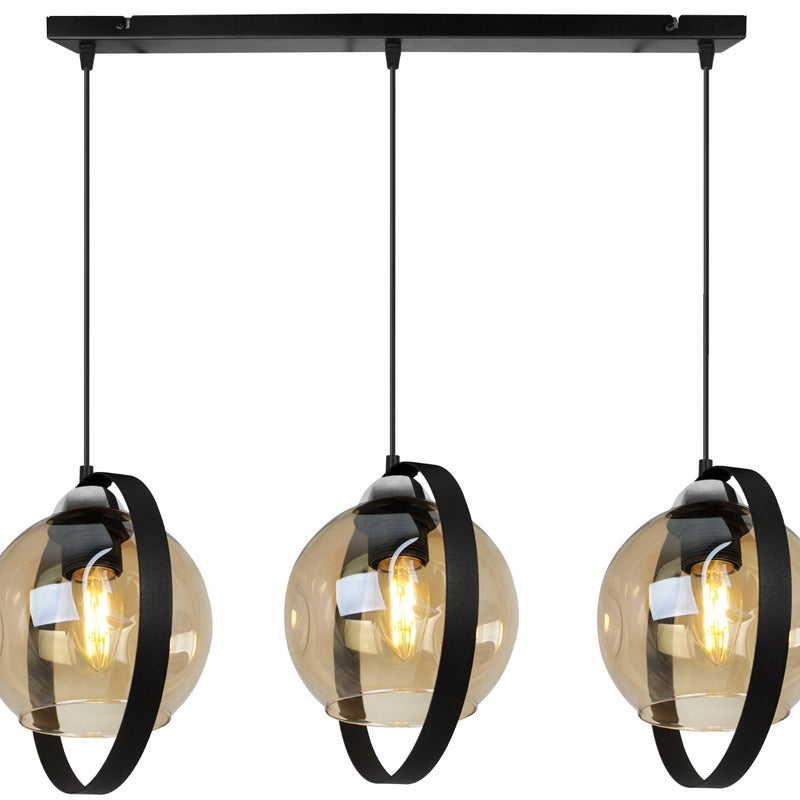 Lampa sufitowa wisząca Ring rio modern 3xE27 abażur pierścienie miodowy Light Home LH