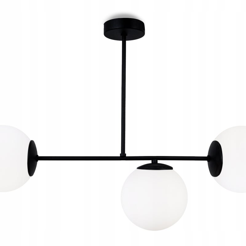 Lampa sufitowa wisząca Palermo loft 3xE14 klosz kula biała/czarna Light Home LH
