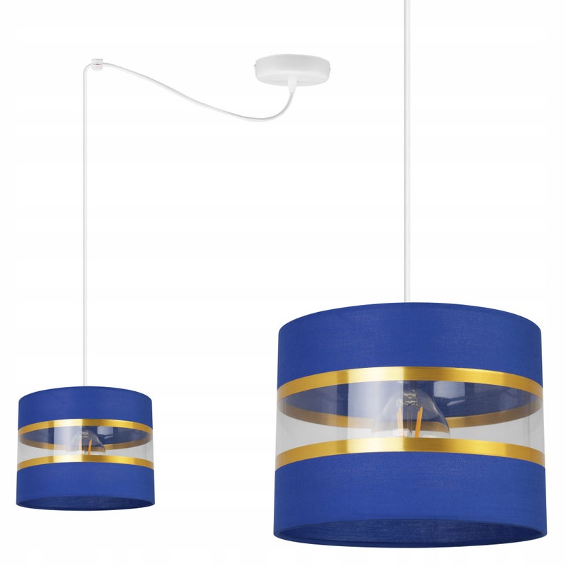 Lampa sufitowa wisząca modern 1xE27 klosz owalny złoty/niebieski Light Home LH