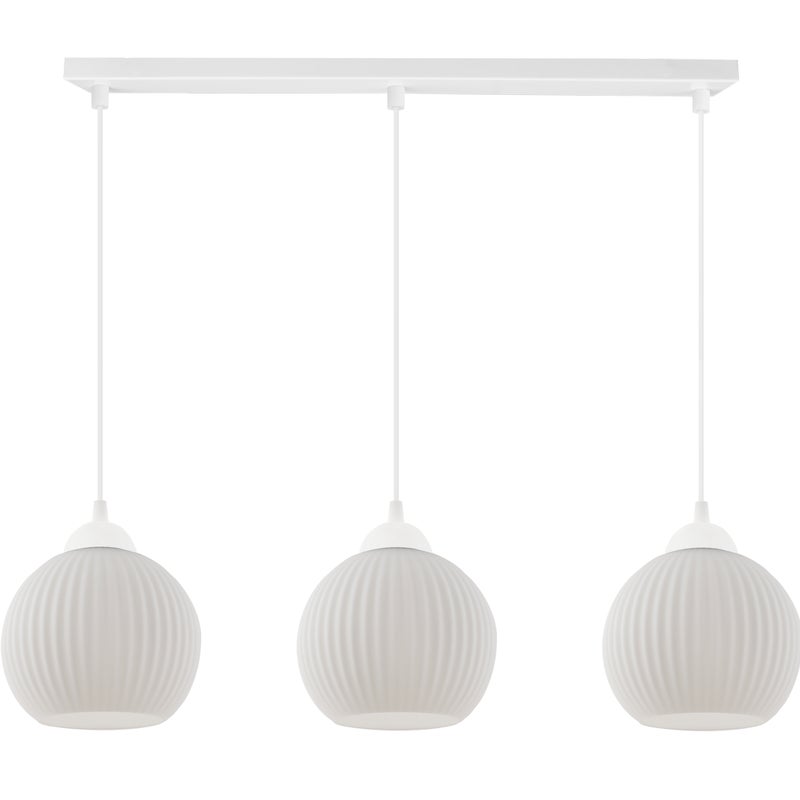 Lampa sufitowa wisząca Riffle loft 3xE27 klosz kula biała Light Home LH