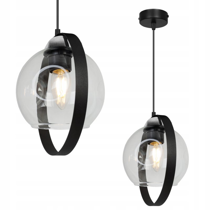 Lampa sufitowa wisząca Ring Rio modern 1xE27 abażur pierścień transparentny Light Home LH