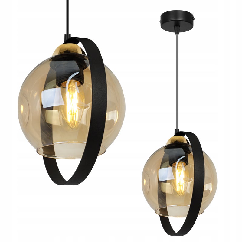 Lampa sufitowa wisząca Ring Rio modern 1xE27 abażur pierścień miodowy Light Home LH