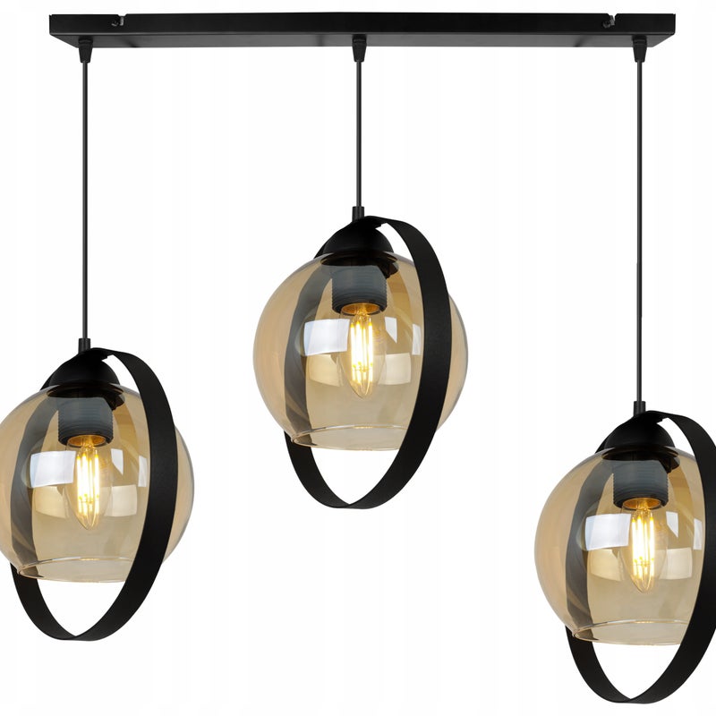 Lampa sufitowa wisząca modern 3xE27 klosz pierścień miodowy Light Home LH