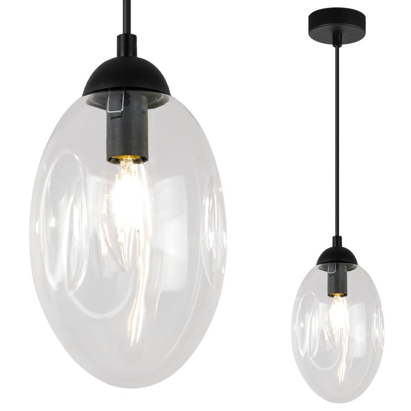Lampa sufitowa wisząca modern E27 klosz owalny transparentny Light Home LH