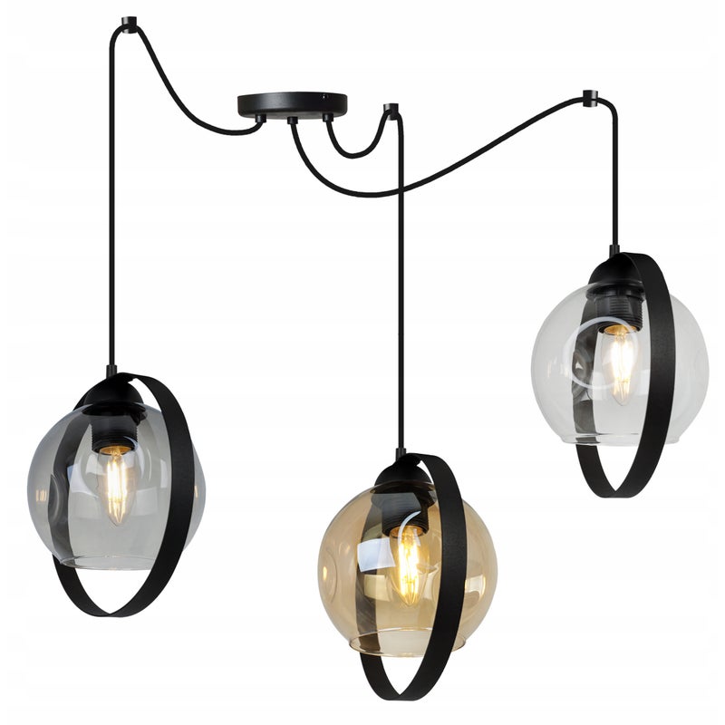 Lampa sufitowa wisząca Spider Ring Rio modern 3xE27 abażur pierścień wielokolorowy Light Home LH