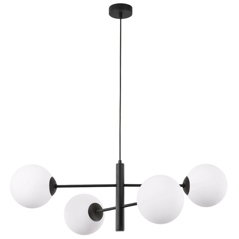 Lampa sufitowa wisząca VICENZA modern 4xE14 klosz okrągły czarny/biały Light Home LH