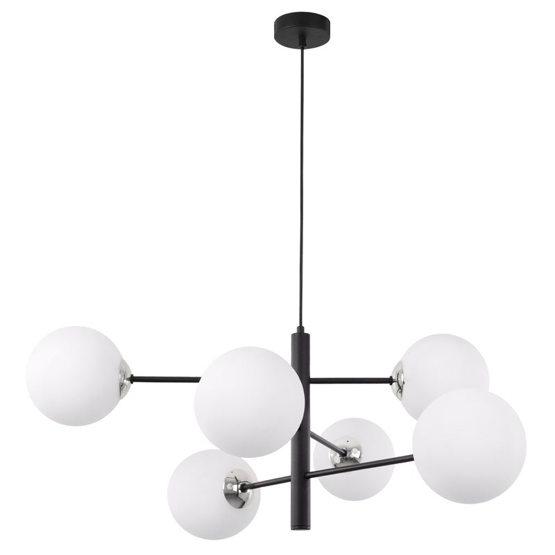 Lampa sufitowa wisząca Vicenza classic 6xE14 klosz srebrny/biały Light Home LH