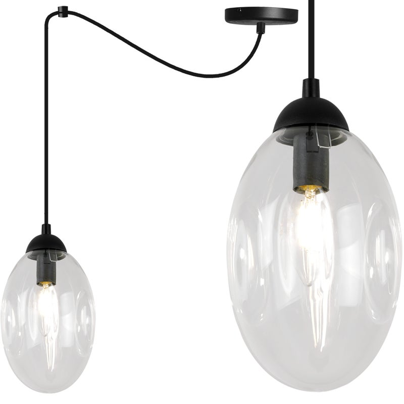 Lampa sufitowa wisząca elegance Vigo 1xE14 klosz owalny transparentny Light Home LH