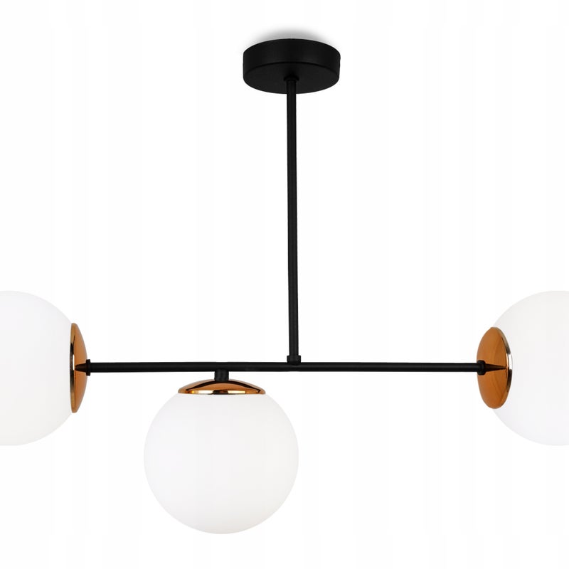 Lampa sufitowa wisząca Palermo loft 3xE14 klosz kula biała/miedziana Light Home LH