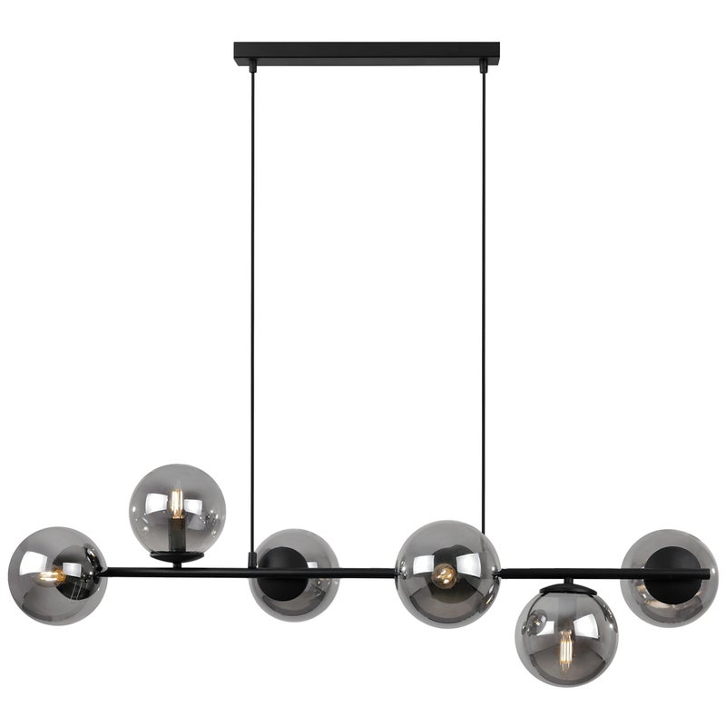 Lampa sufitowa wisząca modern 5xE14 klosz okrągły czarny/grafitowyLight Home LH