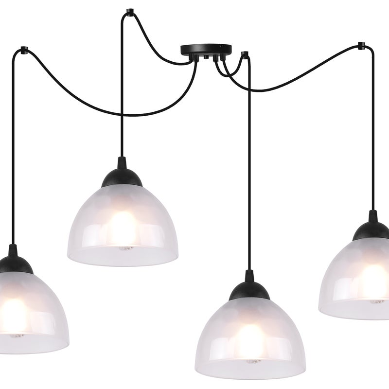 Lampa sufitowa wisząca Venice pająk classic 4xE27 klosz półokrągły biały Light Home LH