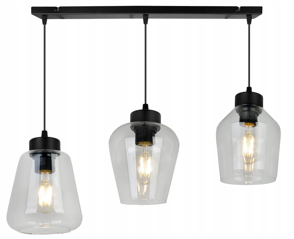 Lampa sufitowa wisząca modern 3xE27 klosz różnokształtny transparentny Light Home LH