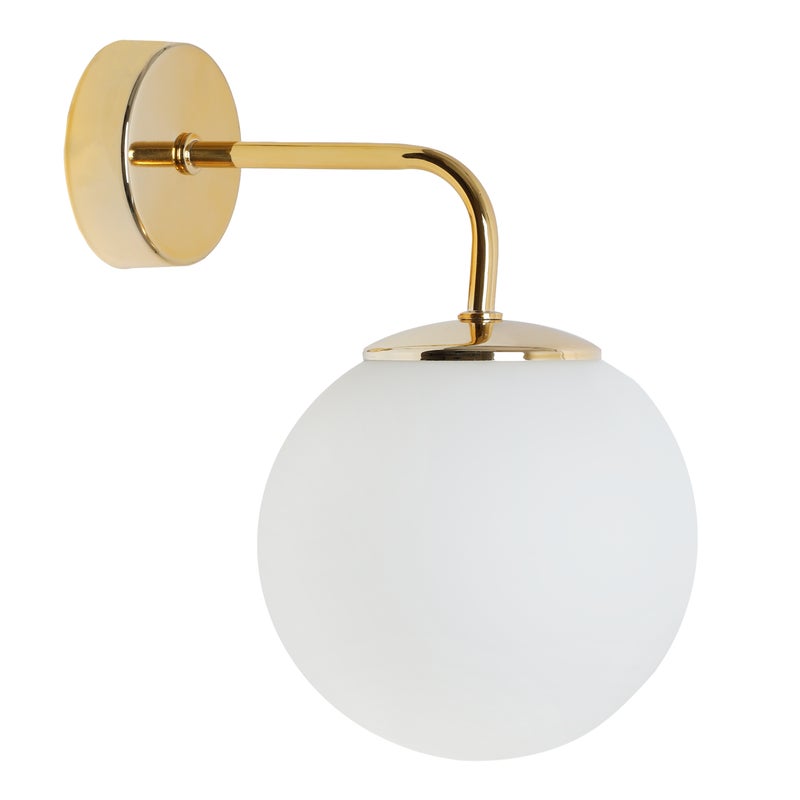 Lampa kinkiet ścienny Siena glamour 1xE14 klosz kula szklana złoty/biała Light Home LH