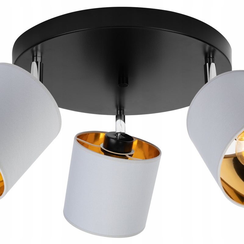 Lampa sufitowa wisząca LED modern 3xE27 klosz owalny złoty/biały Light Home LH