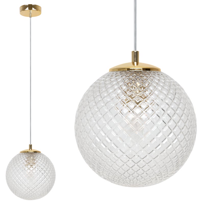 Lampa sufitowa wisząca Cannes złota modern 1xG9 klosz szklany 20cm bezbarwny Light Home LH