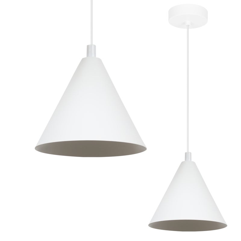 Lampa sufitowa wisząca Soho modern 1xE14 klosz stożek 14cm biała Light Home LH