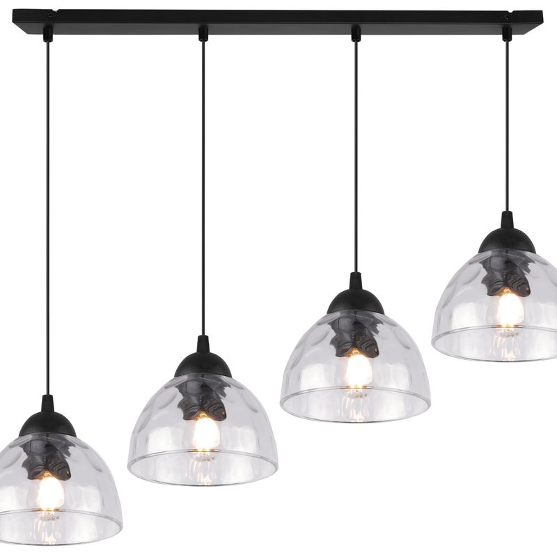 Lampa sufitowa wisząca Venice modern 4xE27 klosz półokrągły transparentny Light Home LH