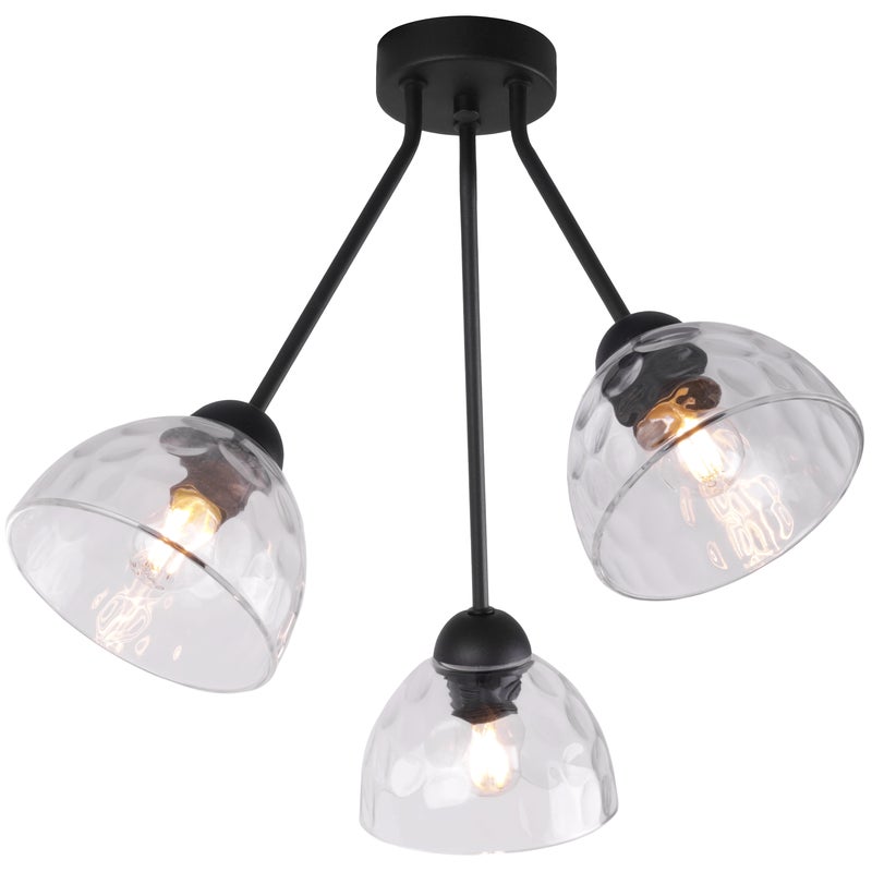 Lampa sufitowa wisząca Venice Trio modern 3xE27 klosz półokrąg transparentny Light Home LH