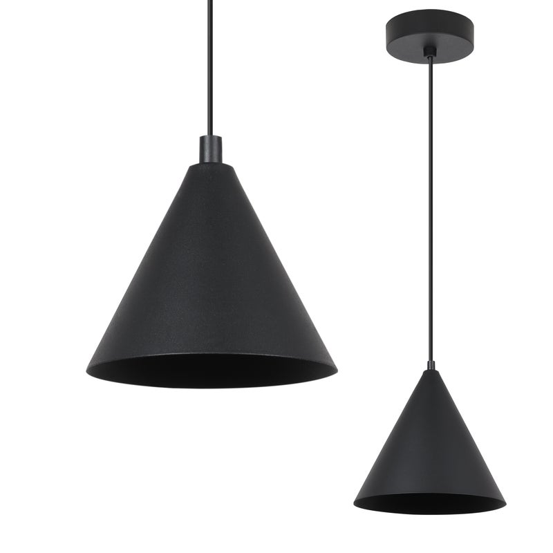 Lampa sufitowa wisząca Soho modern 1xE14 klosz stożek 14cm czarna Light Home LH