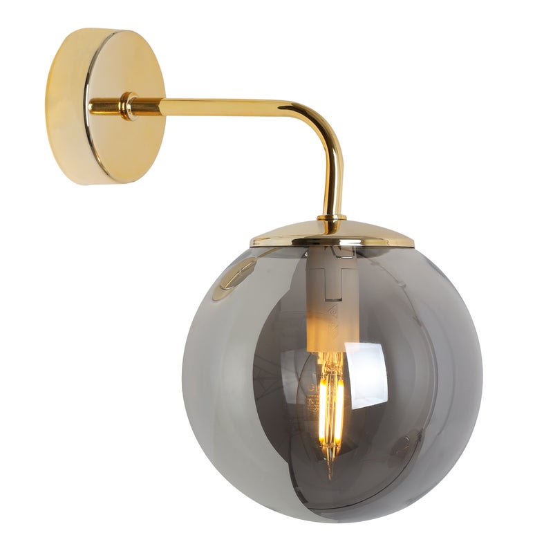 Lampa kinkiet ścienny Siena glamour 1xE14 klosz kula szklana złoty/grafit Light Home LH