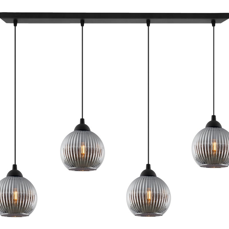 Lampa sufitowa wisząca Riffle loft 4xE27 klosz kula grafit Light Home LH