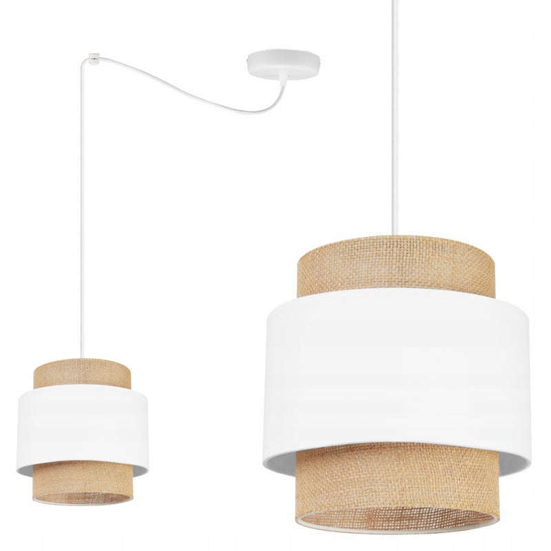 Lampa sufitowa wisząca Boho Pająk loft 1xE27 abażur juta biały Light Home LH