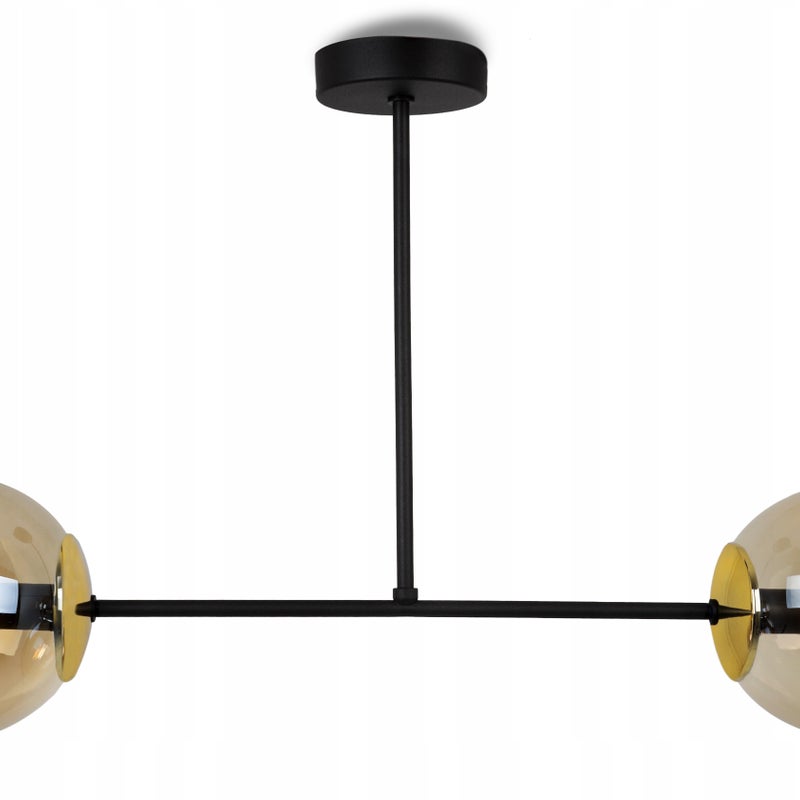 Lampa sufitowa wisząca LED modern 2xE14 klosz okrągły czarny/miodowy Light Home LH