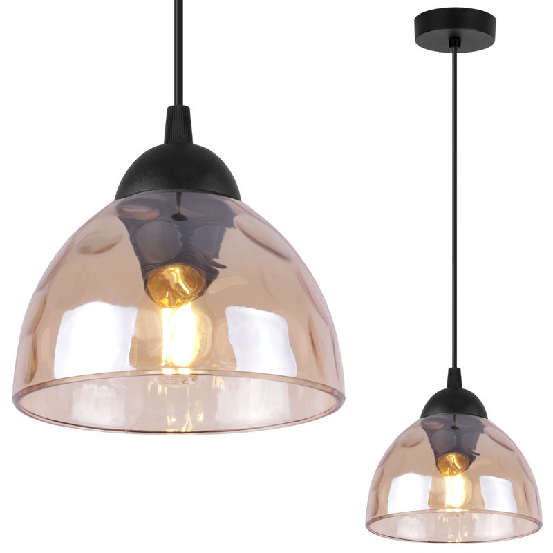Lampa sufitowa wisząca Venice modern E27 klosz półokrągły miodowy Light Home LH