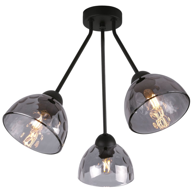 Lampa sufitowa wisząca Venice Trio modern 3xE27 klosz półokrąg grafitowy Light Home LH