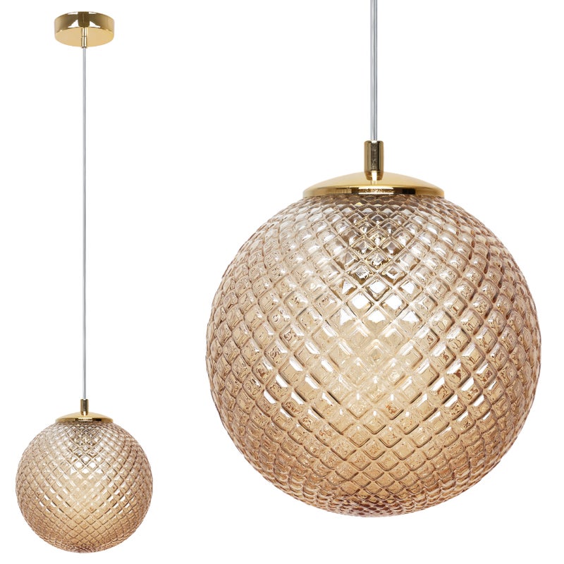 Lampa sufitowa wisząca Cannes złota modern 1xG9 klosz szklany 20cm miodowy Light Home LH