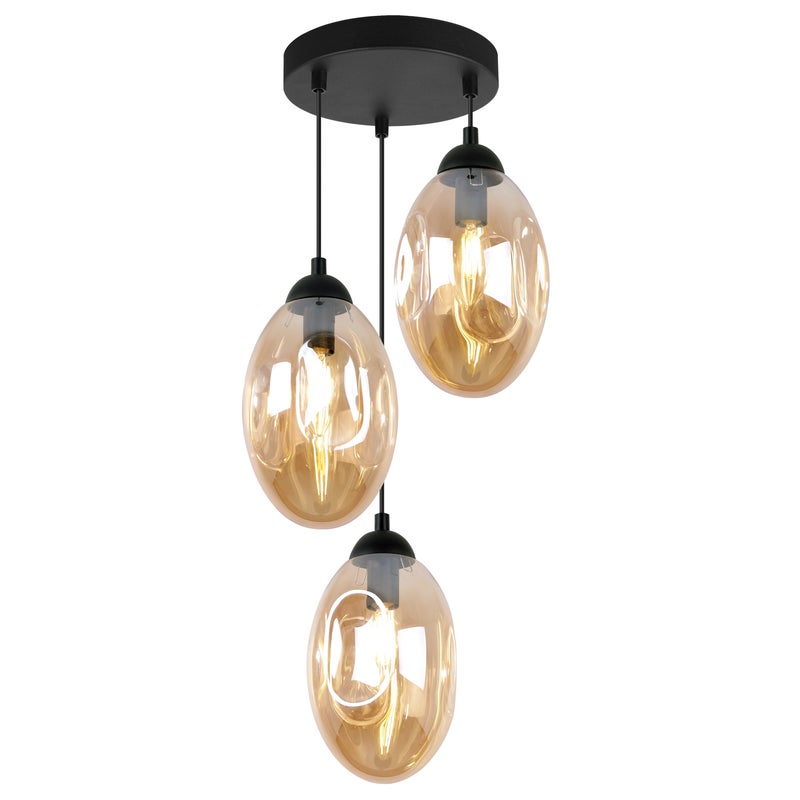 Lampa sufitowa wisząca modern Vigo 3xE27 klosz owalny miodowy Light Home LH