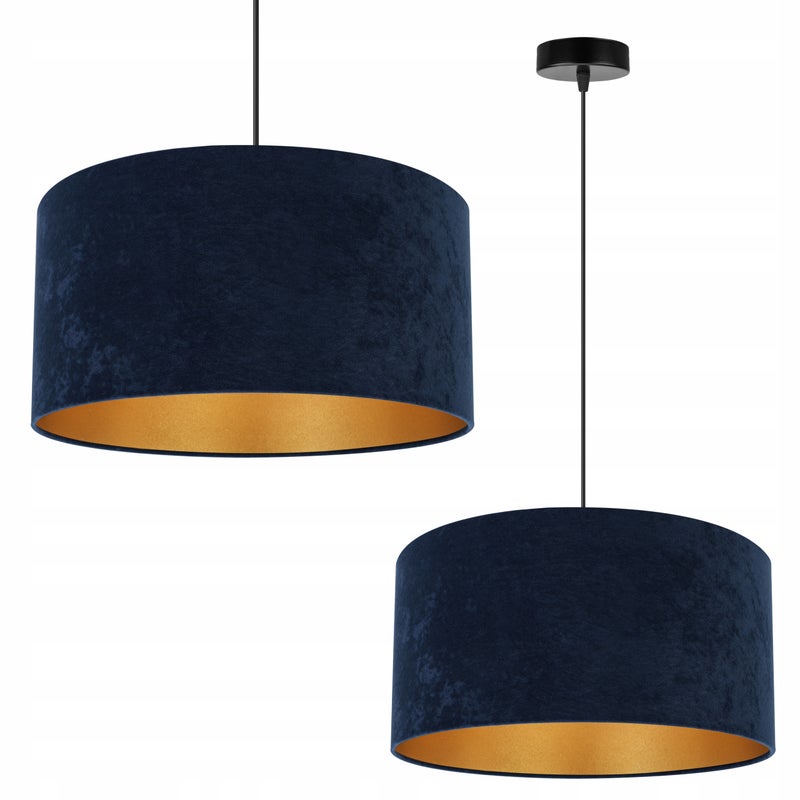 Lampa sufitowa wisząca modern 1xE27 klosz okrągły złoty/granatowy Light Home LH