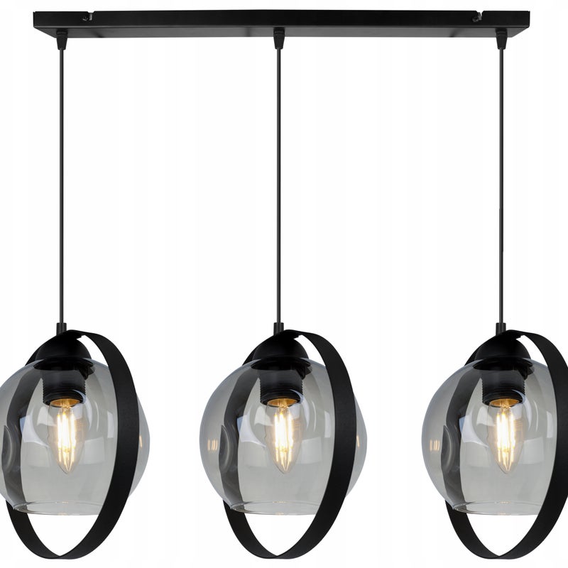 Lampa sufitowa wisząca Ring rio modern 3xE27 abażur pierścienie grafitowy Light Home LH