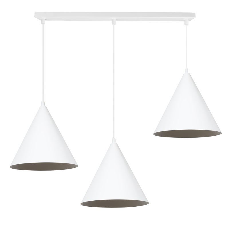 Lampa sufitowa wisząca Soho modern 3xE27 klosz stożek 25cm biała Light Home LH
