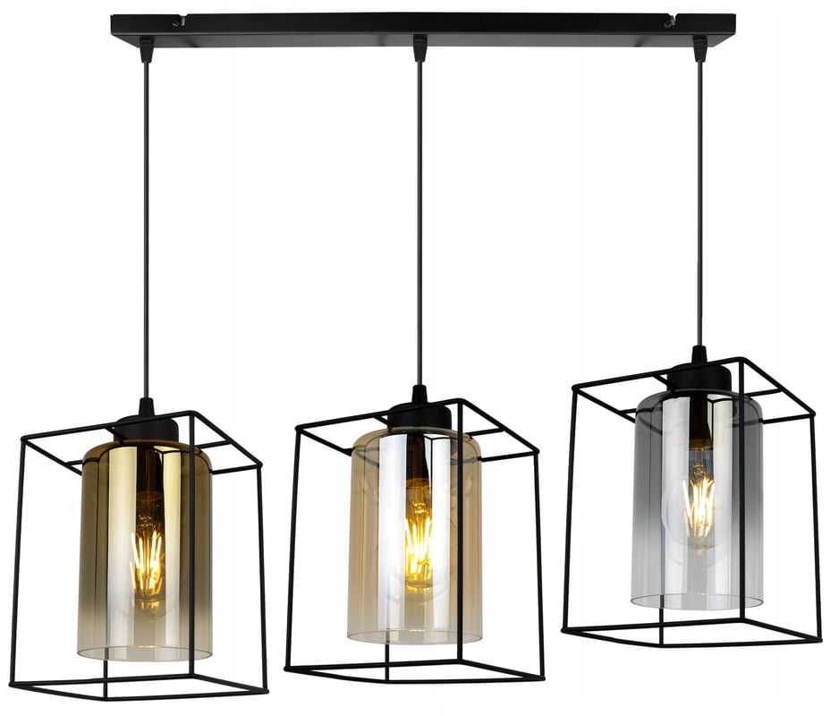 Lampa sufitowa wisząca Hella Cage modern 3xE27 abażur owalny wielokolorowy Light Home LH