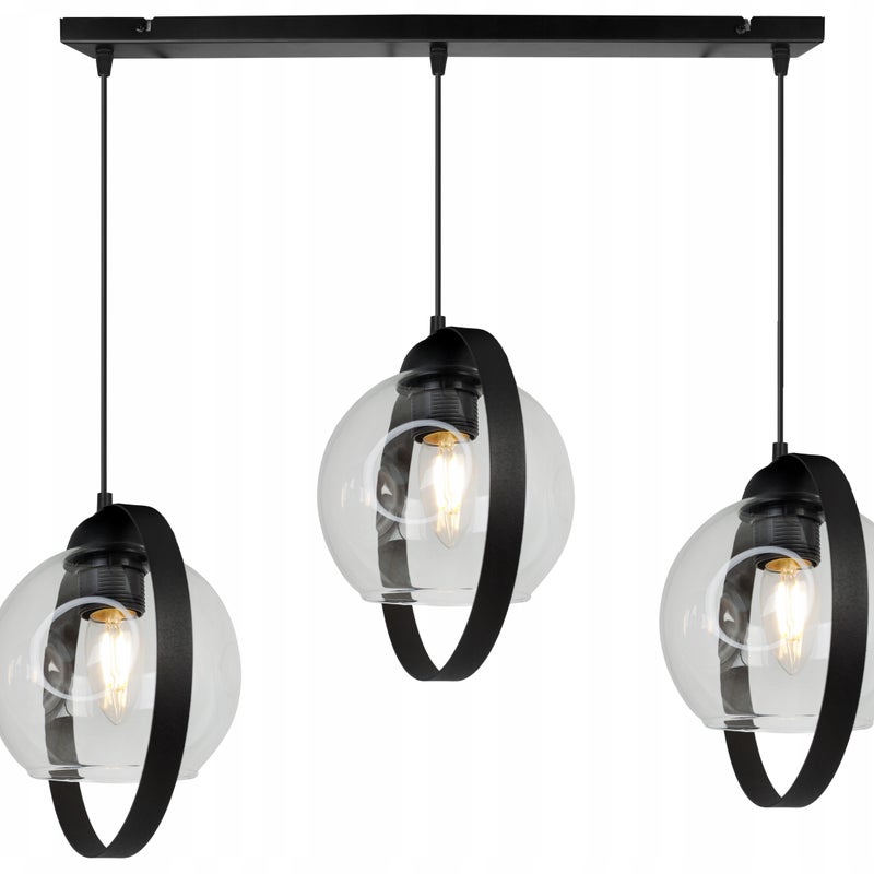 Lampa sufitowa wisząca Ring rio modern 3xE27 abażur pierścienie transparentny Light Home LH